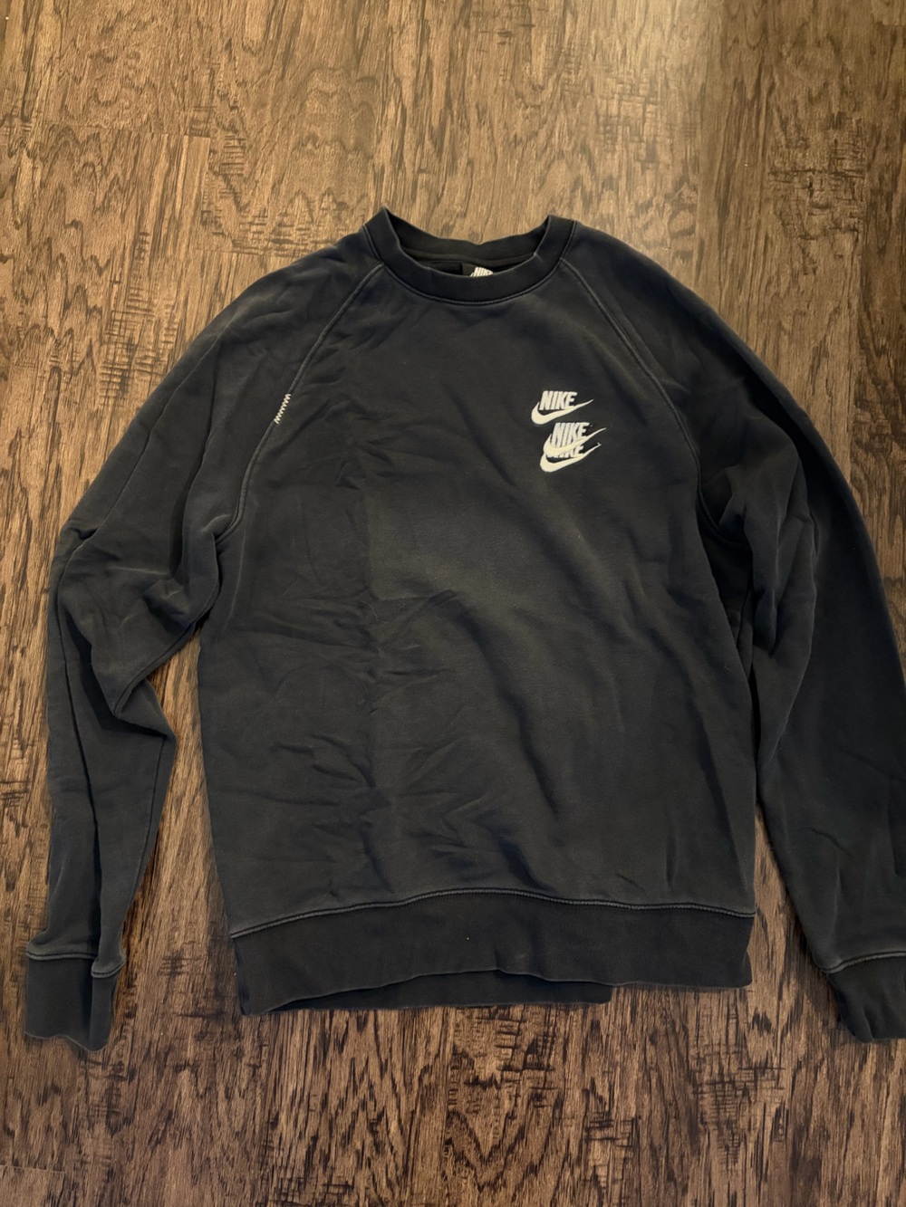 Nike Black Sweatshirt with White Swoosh Logos